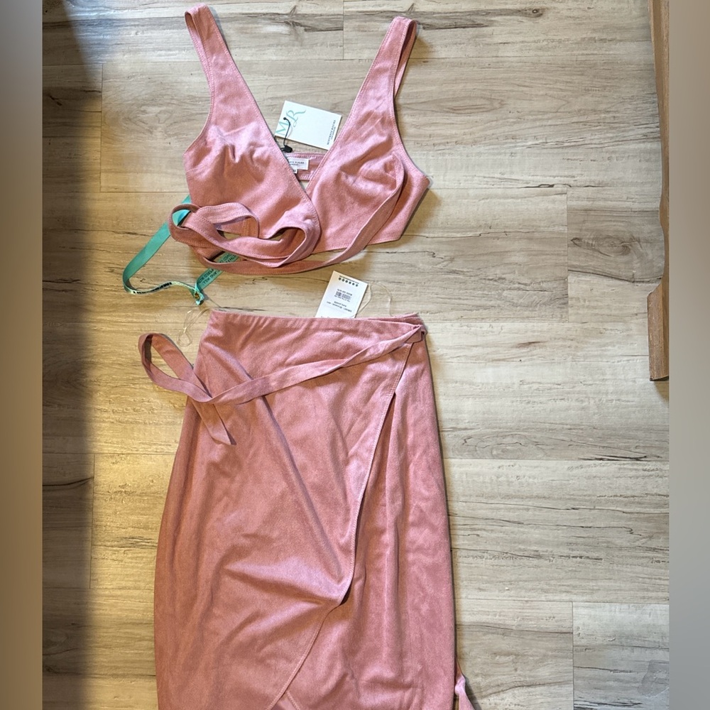 Resort life skirt set in dusty pink